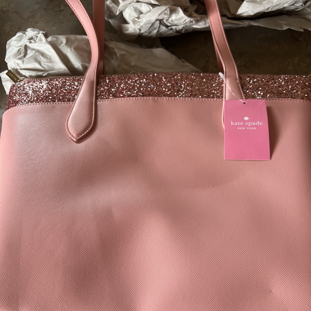 Kate‎ Spade New York Flash Glitter Pink Tote Saffiano K8706 - Picture 14 of 16